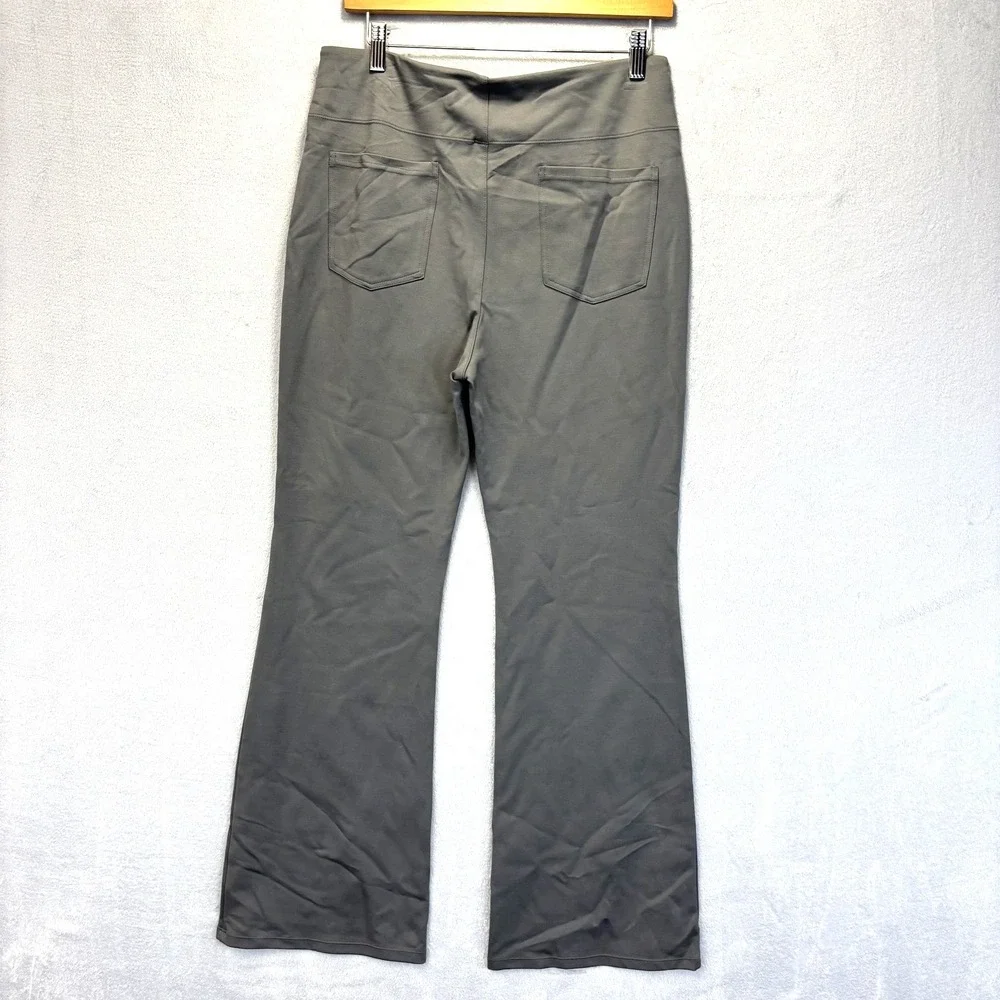 NWT Halara‎ Flare Leggings Stretch Pants Womens L Gray Pull On Stretch Pockets